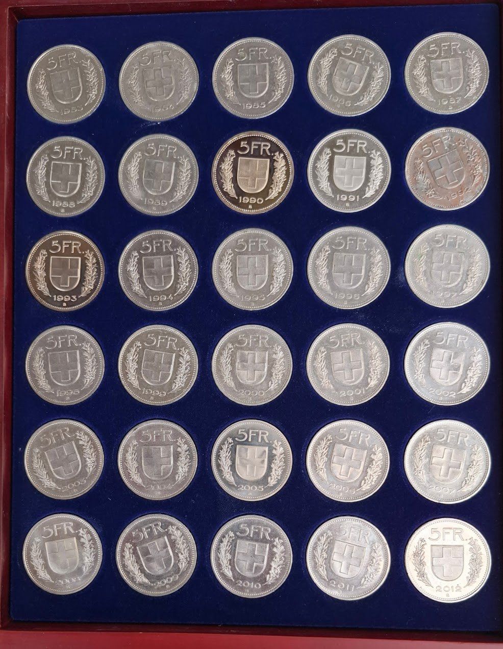 Tutti le monete: CHF___5.00 1851 à 2021 77 pièces – Usato da Fribourg venduto da Kiki020 3