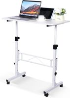 Schreibtisch höhenverstellbar mit Rollen 80x40 Weiss
