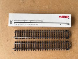 2x Marklin 2291 Übergangsgleis K/M