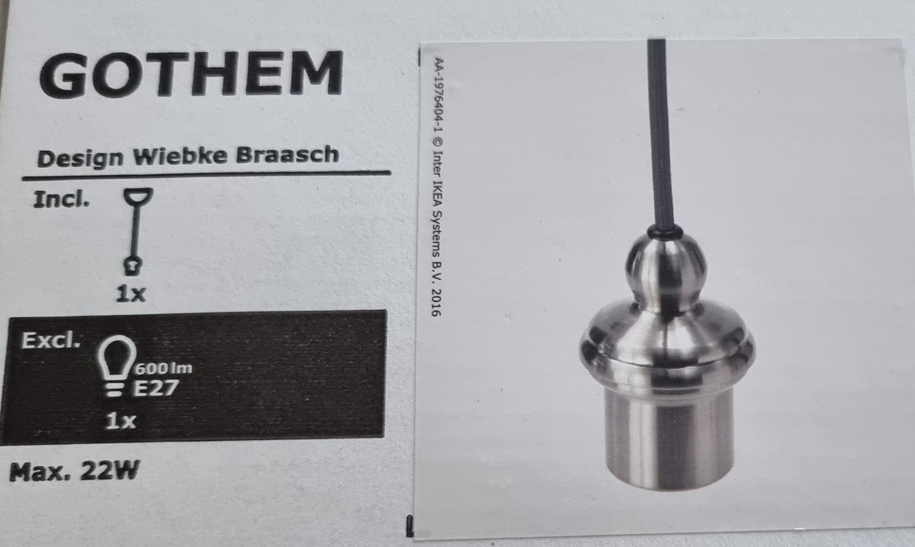 Ikea Lustres & lampes de plafonds: Lampe  Ikea – Neuf avec emballage d'origine à Frauenfeld par Bleeddragon 1