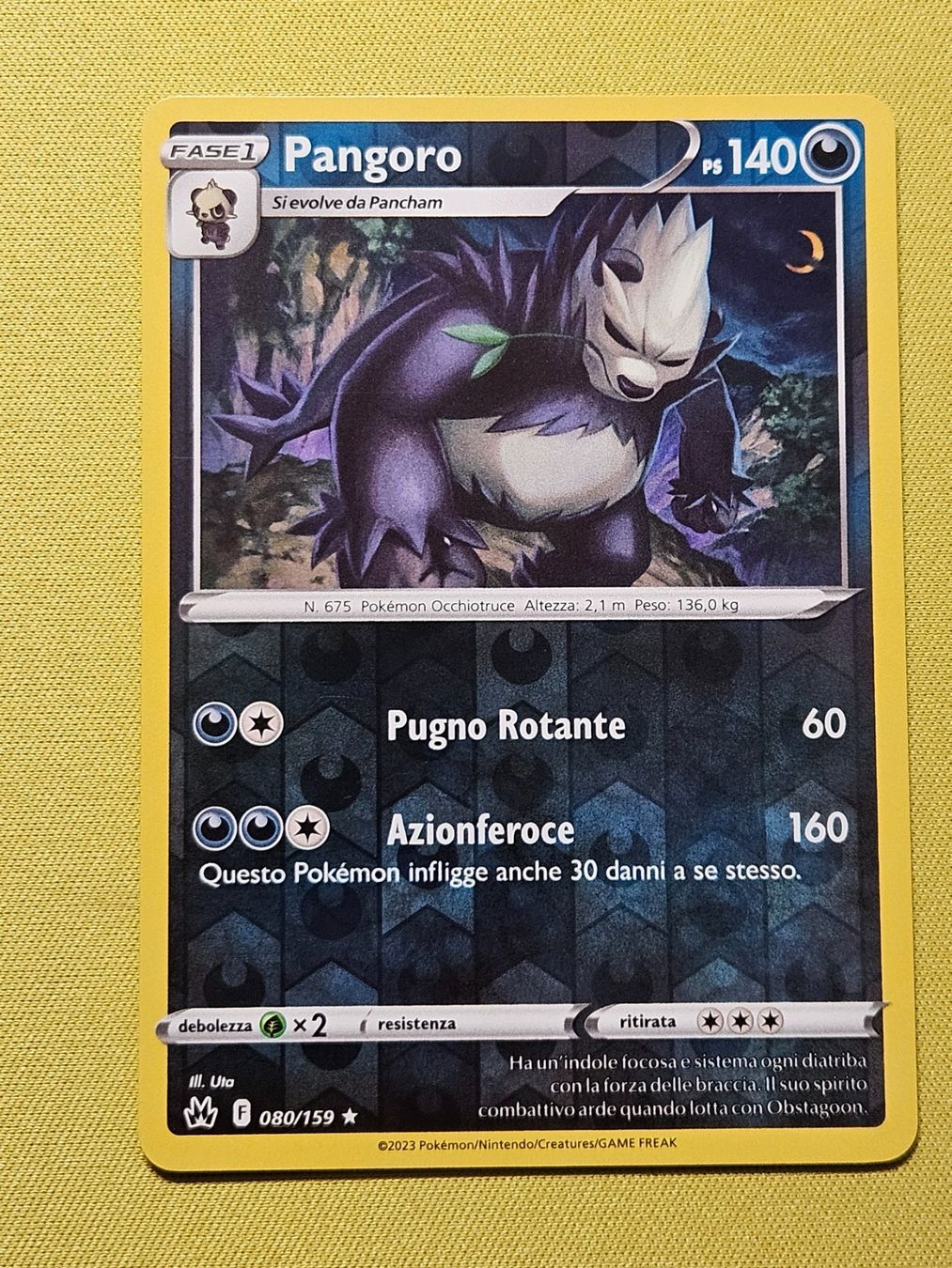 Pokémon Carte collezionabili: Crown Zenith - Pangoro 080/159 – Usato da Bellinzona venduto da Pokemarco