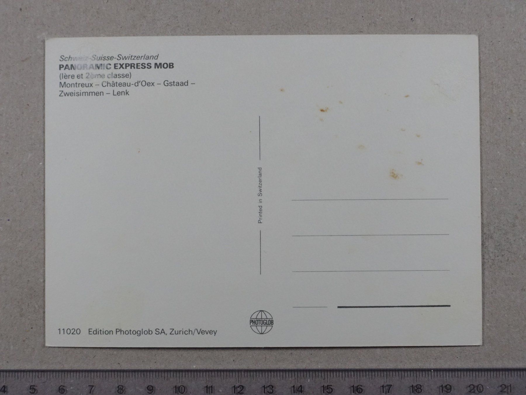 Cartoline postali: Bahn, Panoramic Express MOB, Montreux - Lenk – Usato da Lenzburg venduto da fh1 1