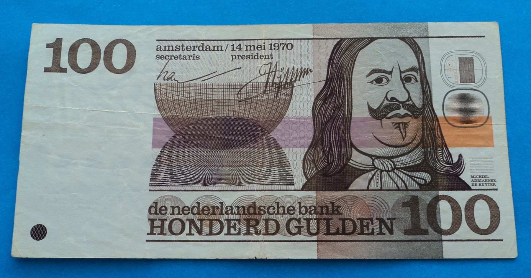 Banknoten: Niederlande: 100 Gulden 1970, SS – Gebraucht aus Basel von maripas17