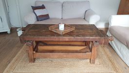 Salontisch, Couchtisch  Loungetisch aus altem Hobelbank