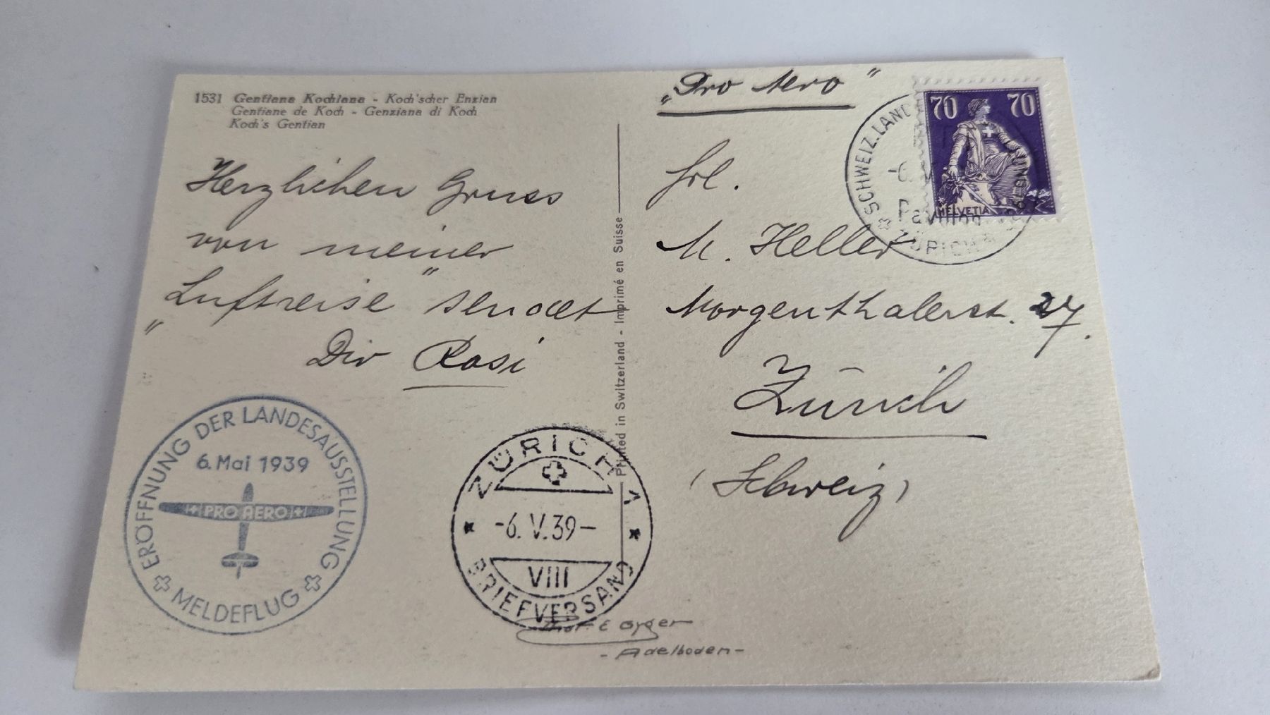 Tutti i francobolli: 1939 Meldeflug Landi – Usato da Arni AG venduto da Moth68
