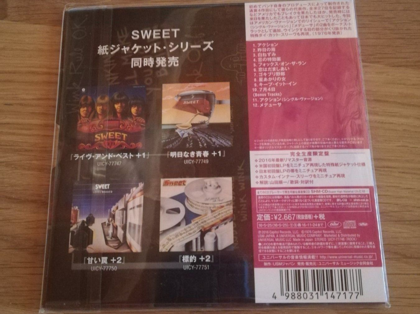 CD: SWEET - GIVE US A WINK – Nuovo e nell'imballaggio originale da Bern venduto da Vinylsound.ch 1