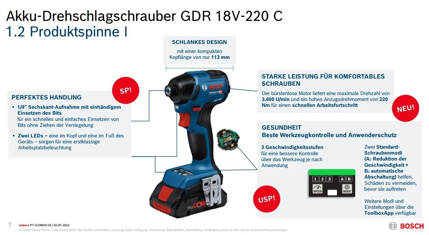 Bosch Bohrmaschinen: Bosch Schlagschrauber GDR 18V-220 C – Neu und originalverpackt aus Koppigen von Bracher_Mail-House 7