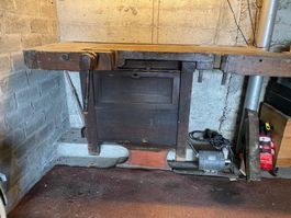 Hobelbank / Werkbank mit Schraubstock 1910 165-177cm breit
