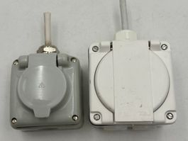 2er Set: Steckdosen nass aussen IP55 für Werkstatt & Garten