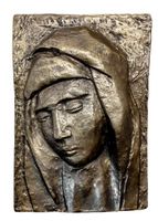 Madonna Madone Keramik Wanddeko signiert déco mur 21 x 15 cm