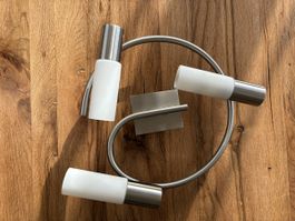 Deckenlampe 3-flammig, Spirale (Edelstahl/Milchglas)
