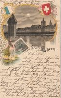 Gruss aus Luzern Ansichtspostkarte 1911 guter Zustand