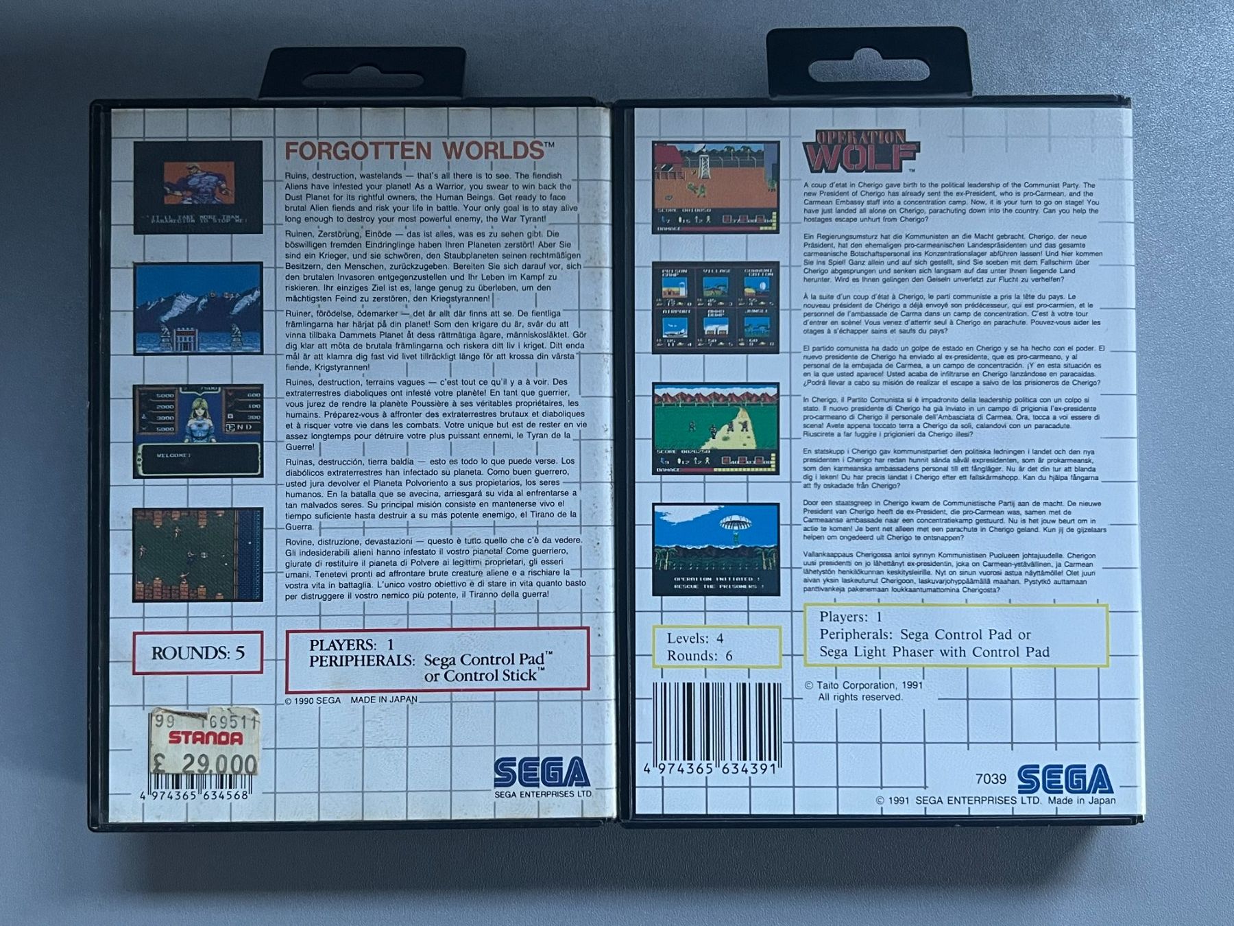 Sega Giochi: Forgotten Worlds + Operation Wolf - Master System Games – Usato da Rivera venduto da poweradem05 1