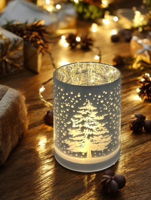Tutte le decorazioni: LED Windlicht Glas Silber mit 10LED 15 cm – Nuovo e nell'imballaggio originale da Oensingen venduto da Liquidations-Shop 1