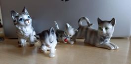4 Vintage Katzenfiguren, Deko, Sammlerstücke