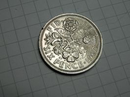 Großbritannien 6 Pence, 1967 Neuwertig
