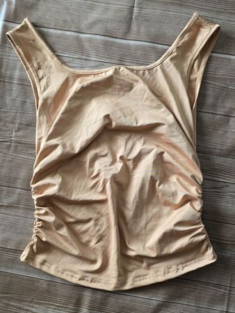 NEU Top mit Raffung - L - apricot / nude