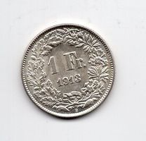 (813) Schweiz, 1 Franken 1913, top stgl, Super