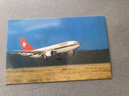 Swissair Airbus A-310, seltene, originale Postkarte