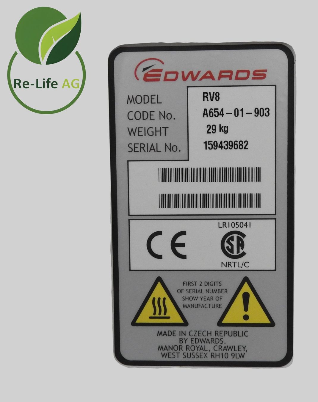 Accessori da laboratorio: EDWARDS RV 8 Laboratory Vacuum Pump – Usato da Reinach BL venduto da Re-LifeAG_Labor 9