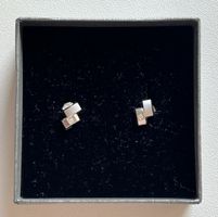 Weissgold Ohrstecker mit weisse Steine