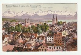 AK 1912 Zürich und das Alpenpanorama von der Urania aus