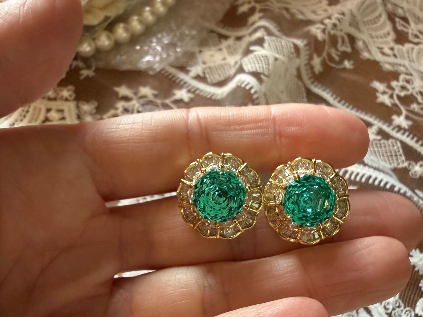 Sonstiger Schmuck: Ensemble bijoux or émeraude et diamants – Neu und originalverpackt aus St-Maurice von Sandrinette123 7