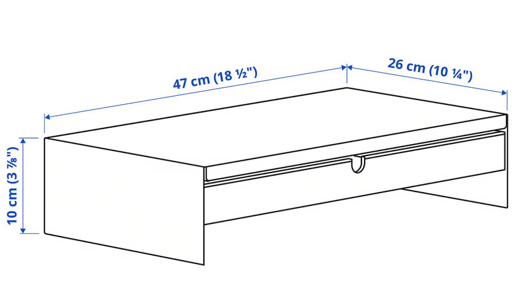 Ikea Bureaux: ELLOVEN Monitorerhöhung mit Schublade, weiss – D'occasion à Uster par eli_fnh2 2