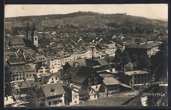 Cartoline postali: AK Winterthur, Teilansicht mit Kirche – Usato da Berlin venduto da bartko-reher