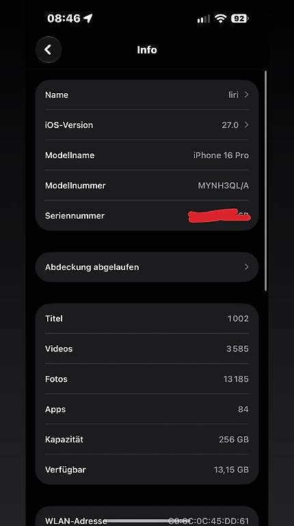 Portables: iPhone 16 Pro 256GB Neuwertig Batteriezustand 100% – D'occasion à Frauenfeld par edl_ks7g 4