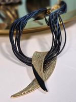Vintage Schwarz-Goldenes Multilayer-Halsband – Auffälliger👀