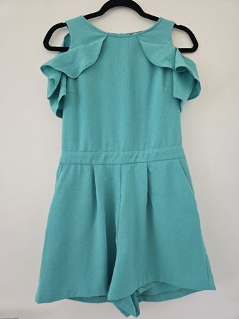 NAF NAF Jumpsuit Spielanzug Gr. 38 – Türkis Cold Shoulder