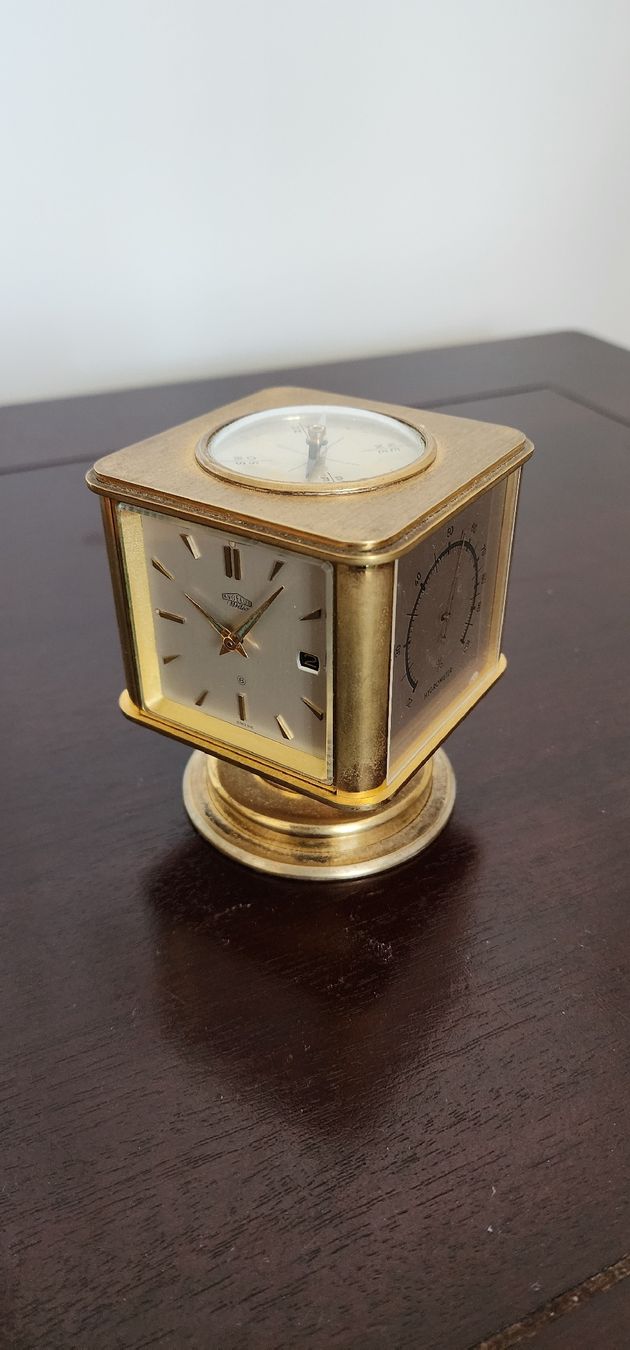 Angelus Orologi da terra & Orologi da parete: Pendulette Angélus Météo Plaqué Or – Usato da Vevey venduto da var_5d8n 1