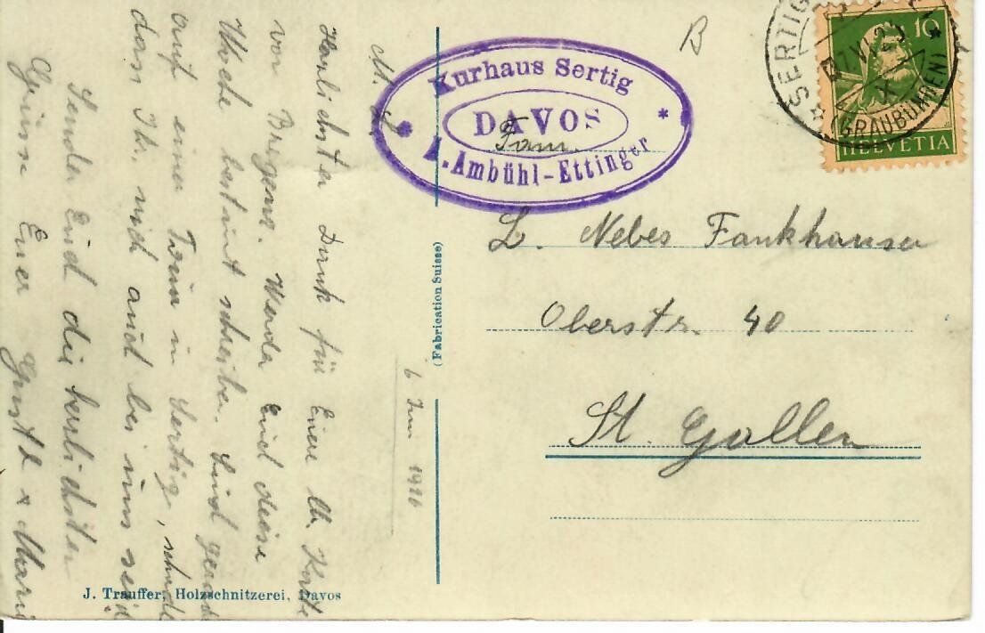 Cartoline postali: Sertigtal – Usato da Hochdorf venduto da Ziegel-16 1