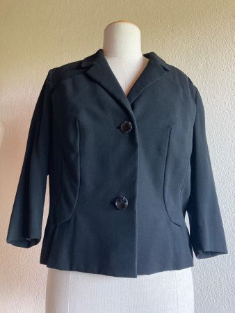 Jacke im 50 ziger Stil Kramer Couture Bern Wolle schwarz