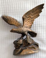 Aigle mural en laiton massif vintage – Très lourd (1.6 kg)
