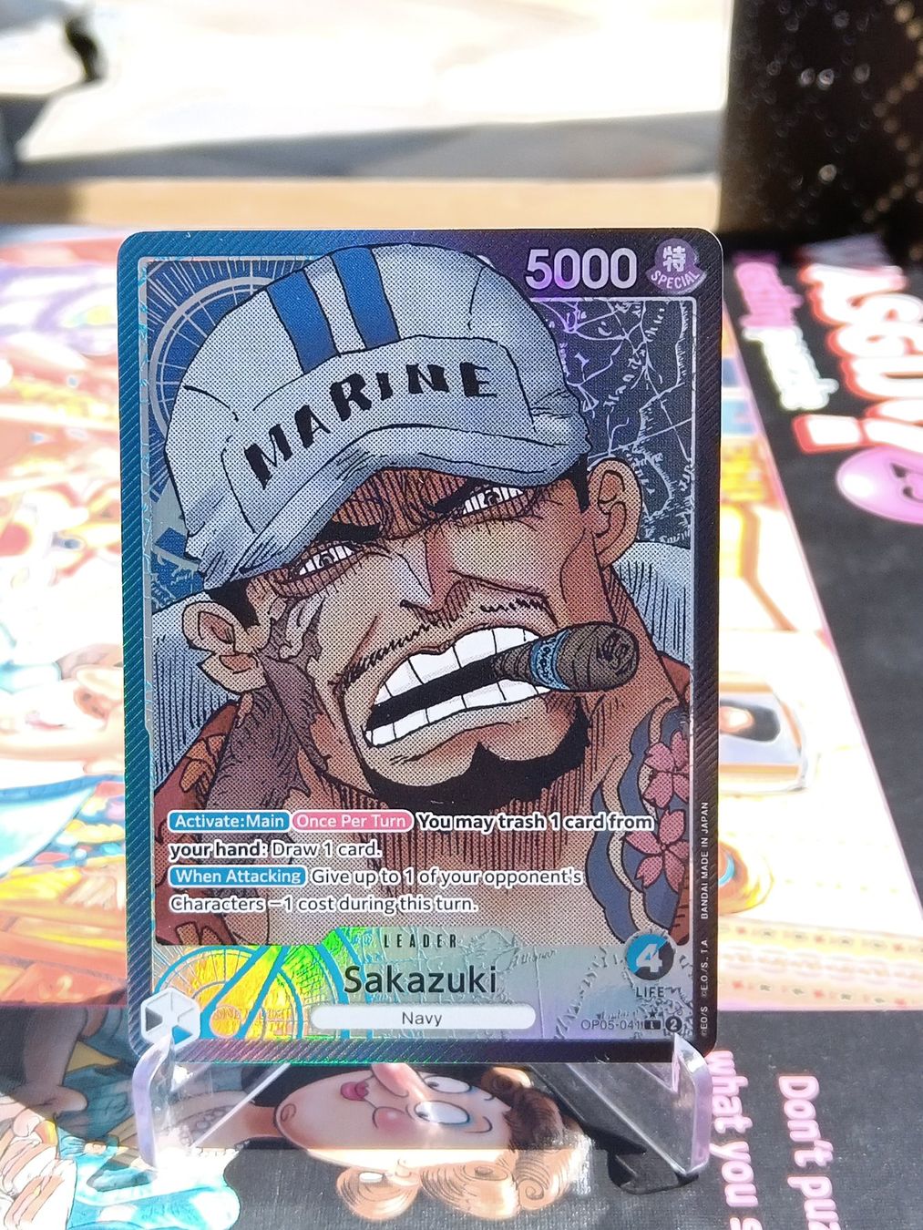 Bandai Carte collezionabili: One Piece Card Game: Sakazuki AA Leader – Nuovo e nell'imballaggio originale da Wettingen venduto da Legends_of_Baden_TCG