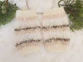 Stulpen Damen Amedisli Handgelenkstulpen Pulswärmer Beige