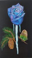 "Winter Rose" Acrylic Painting on Canvas,40 cm x 70 cm