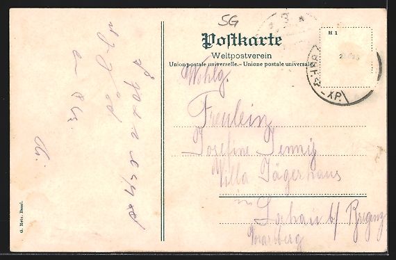 Cartoline postali: St. Gallen, Blick auf Kirche, Passeparto – Usato da Berlin venduto da bartko-reher 1
