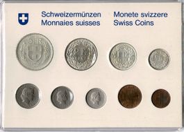 Schweizer Münzsatz 1967, Silber 27gr, UNZ, 🇨🇭 Franken