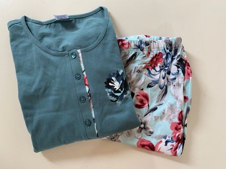 Pyjama Baumwolle, Shirt & Hose, Grösse 44, *Neu*