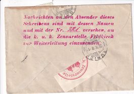 Bf taxiert 30 Rp Österreich-Ungarn 1918 -Zensur Feldkirch