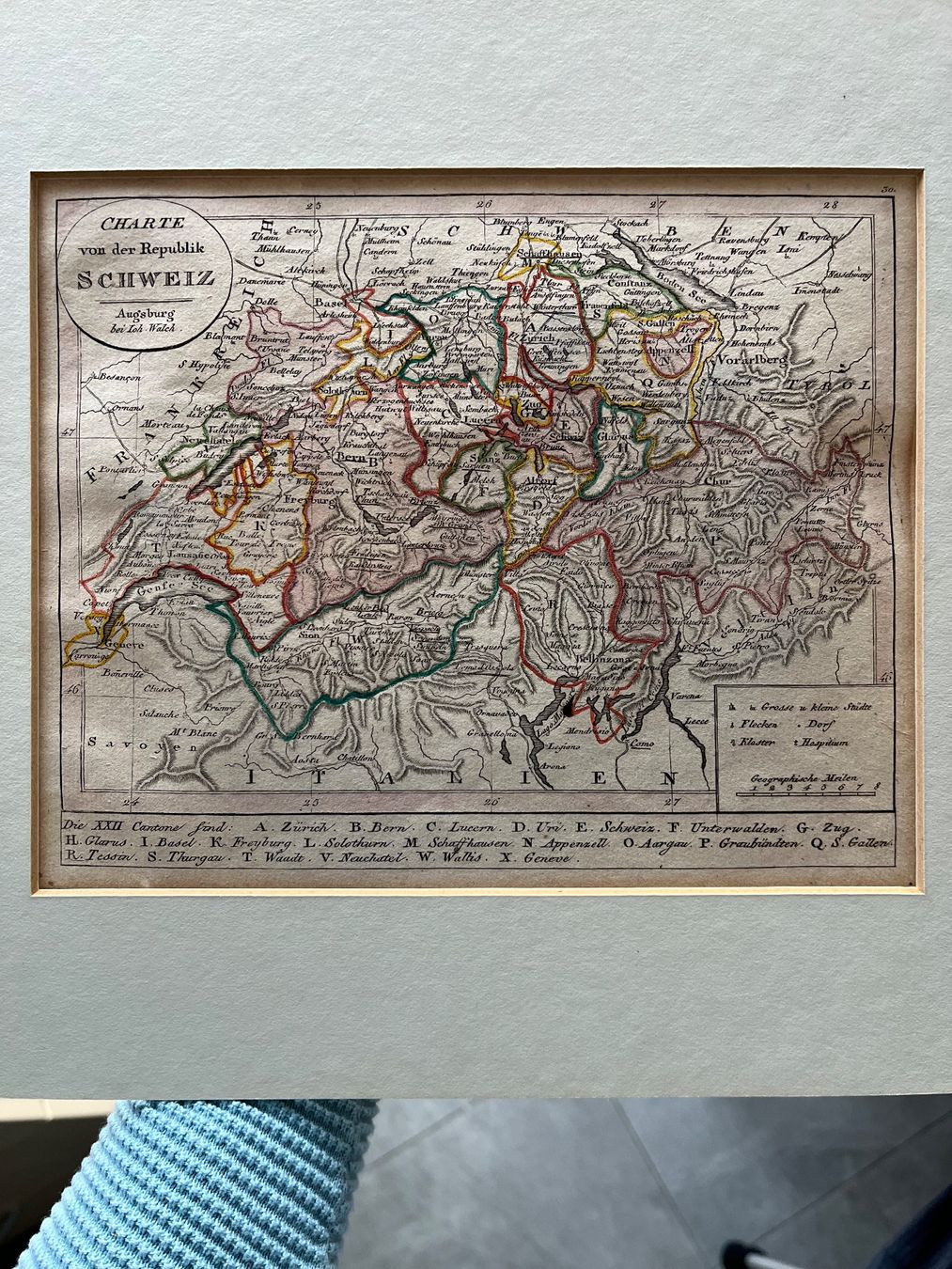 Cartine & Atlanti: Schweizer Karte (1827) mit Rahmen – Usato da Möhlin venduto da Bewe67 2