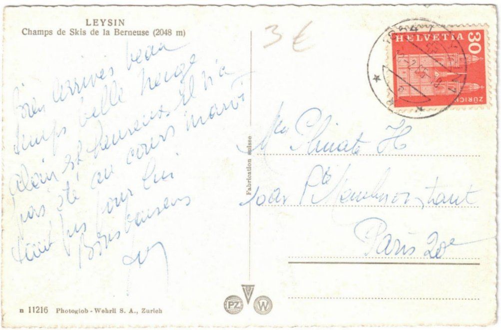 Cartoline postali: Leysin Berneuse mit Skilift Aï-Berneuse – Usato da Binningen venduto da Mountainrider 1