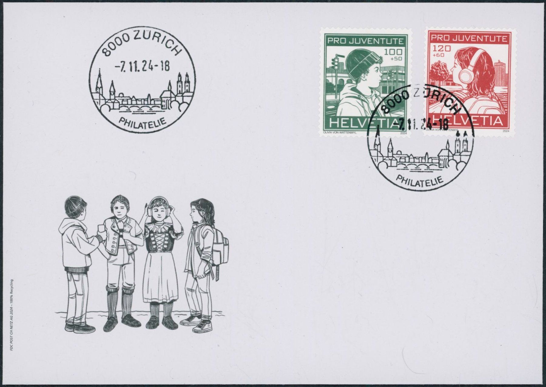Tutti i francobolli: 2024 - Pro Juventute - Ersttagsbrief FDC ET – Usato da Schindellegi venduto da stationary
