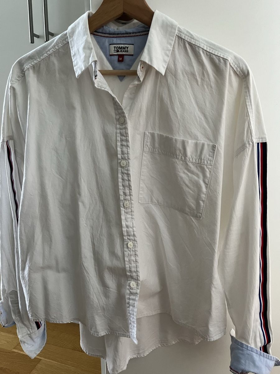 Tommy Hilfiger Camicette: Tommy Jeans Bluse/Hemd, Gr. M, weiss – Nuovo (secondo la descrizione) da Lenzburg venduto da car_pzg8