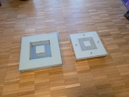 2er Set moderne Deckenleuchten Glas/Metall
