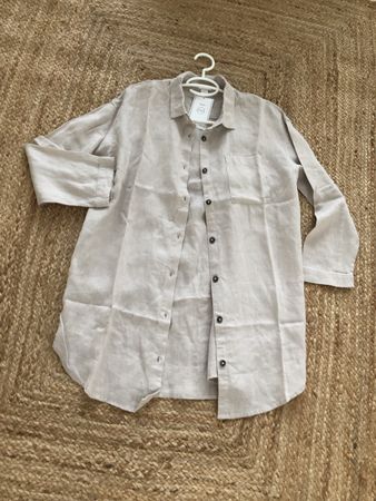 Leinenhemd H&M beige Grösse S neu mit Etikett