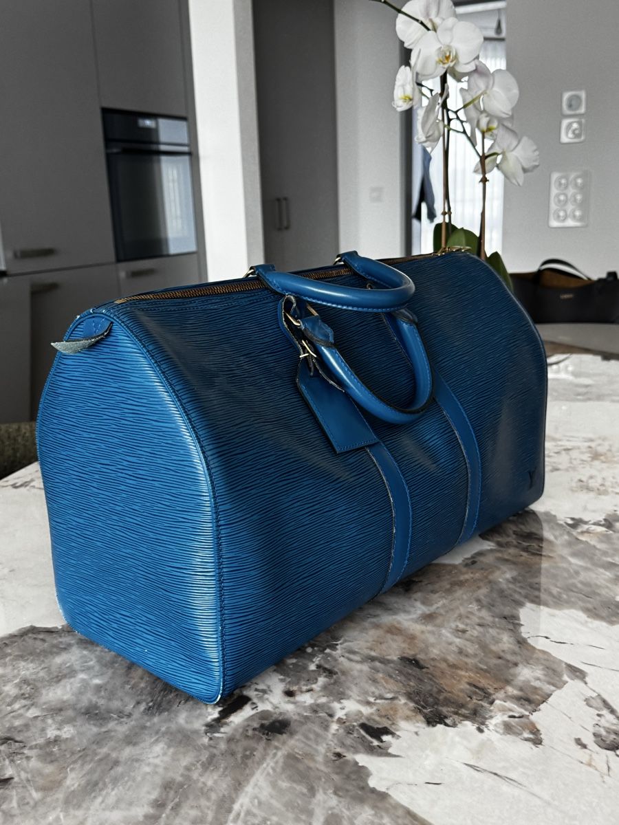 Louis Vuitton Borse: Louis Vuitton Keepall 45 Epi Leder Blau – Usato da Winterthur venduto da samibilly 3